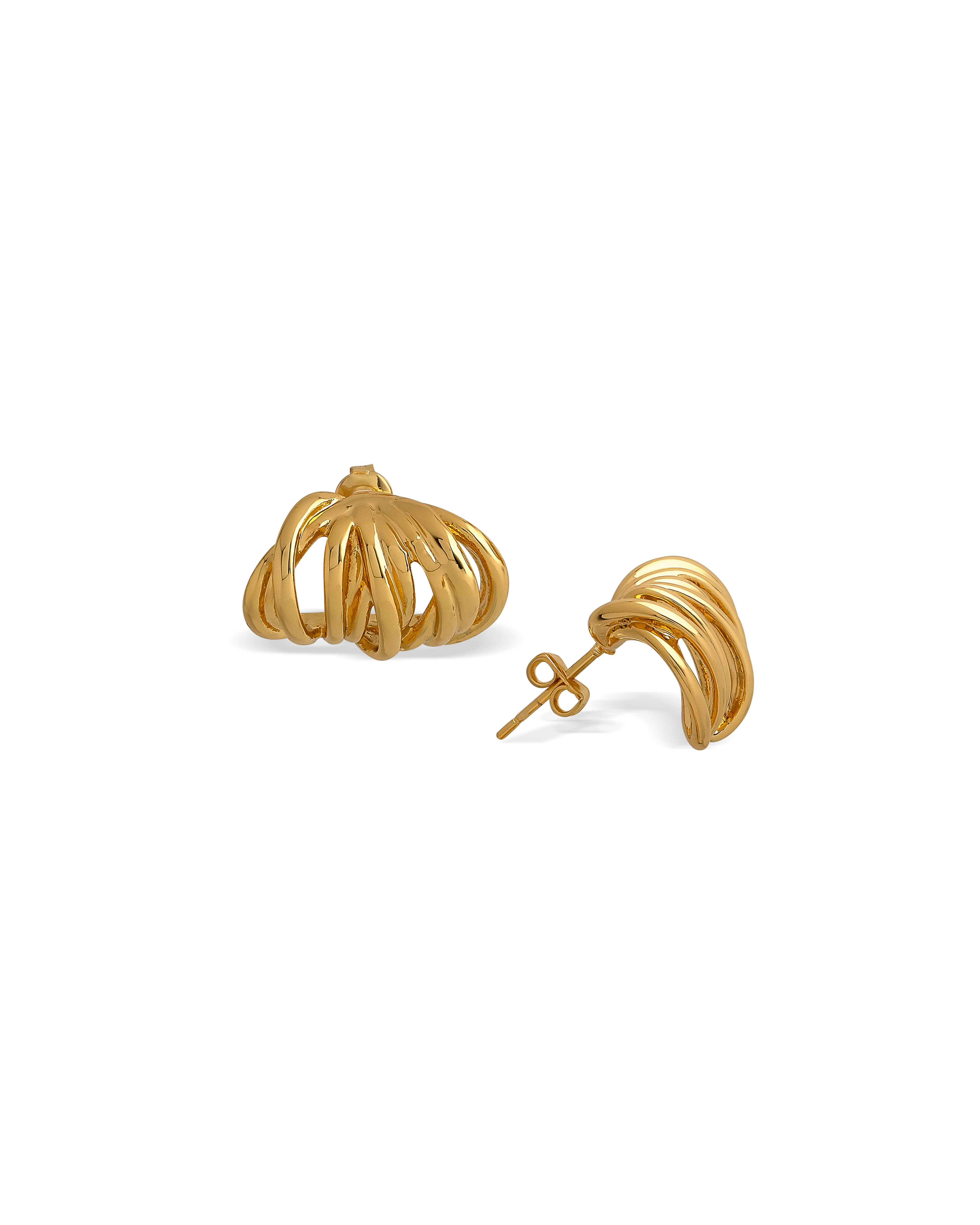 Hattie Layered Scribble Studs