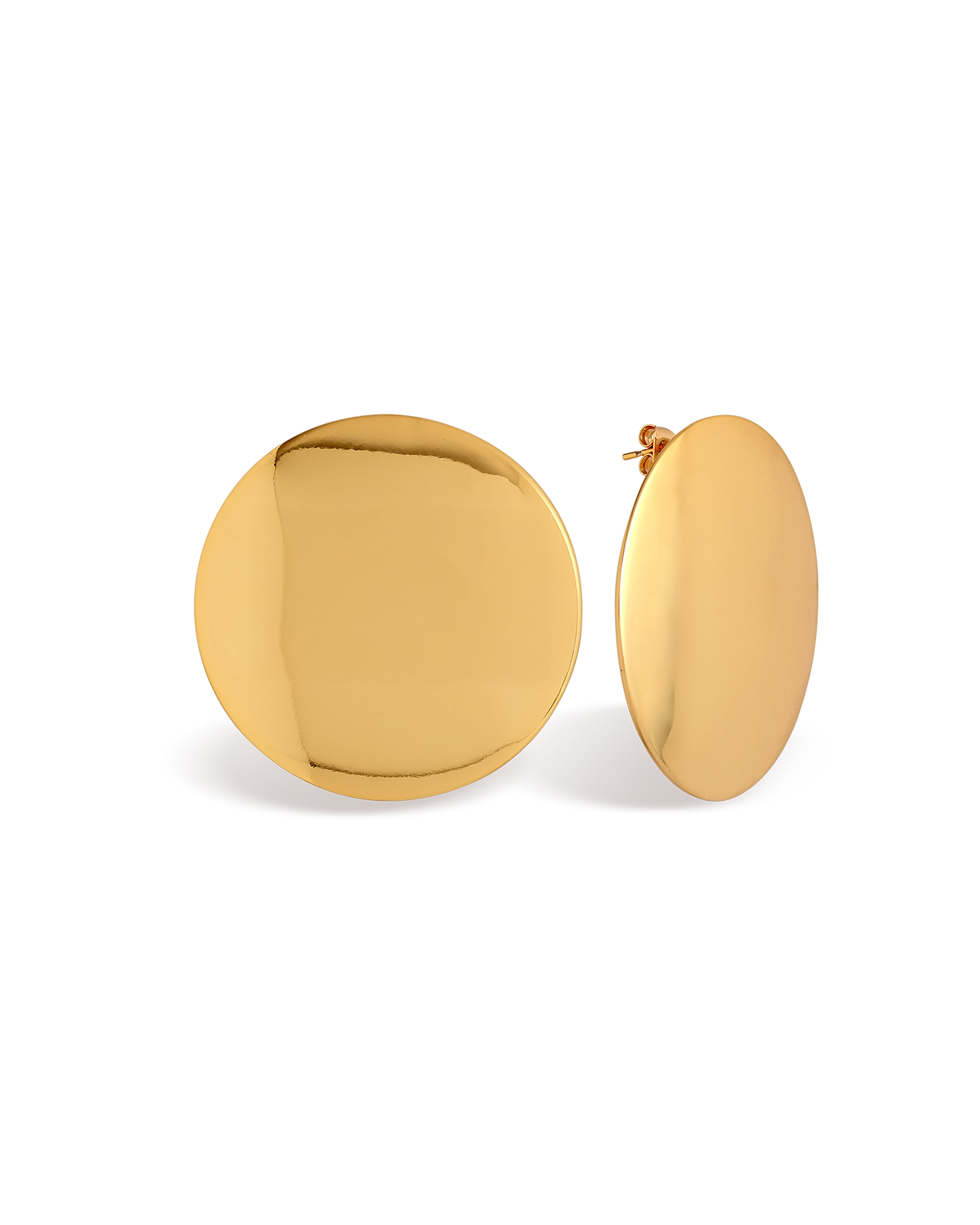 Cindy Shiny Disc Oversized Statement Earrings