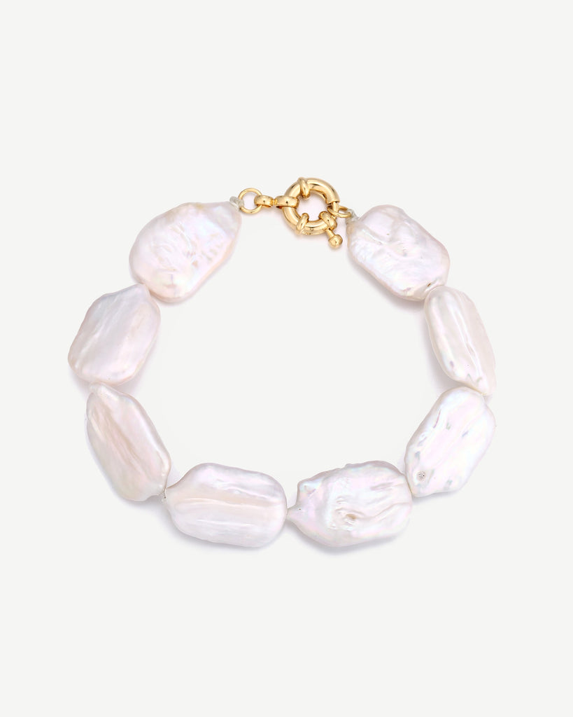 Alice Freshwater Pearl Bracelet - White Gold Plated, 18ct Gold Plated - MAUDELLA 