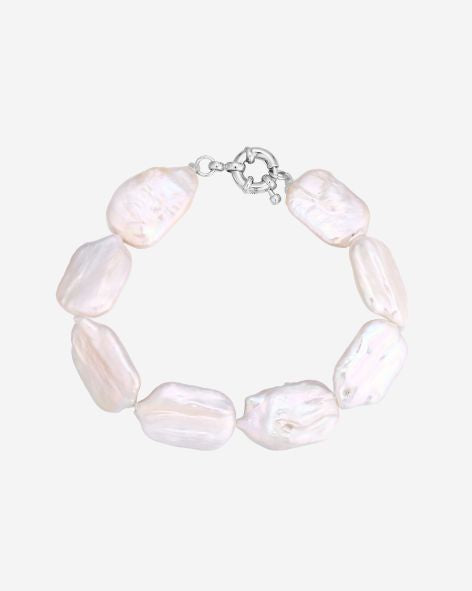 Alice Freshwater Pearl Bracelet - White Gold Plated, 18ct Gold Plated - MAUDELLA 