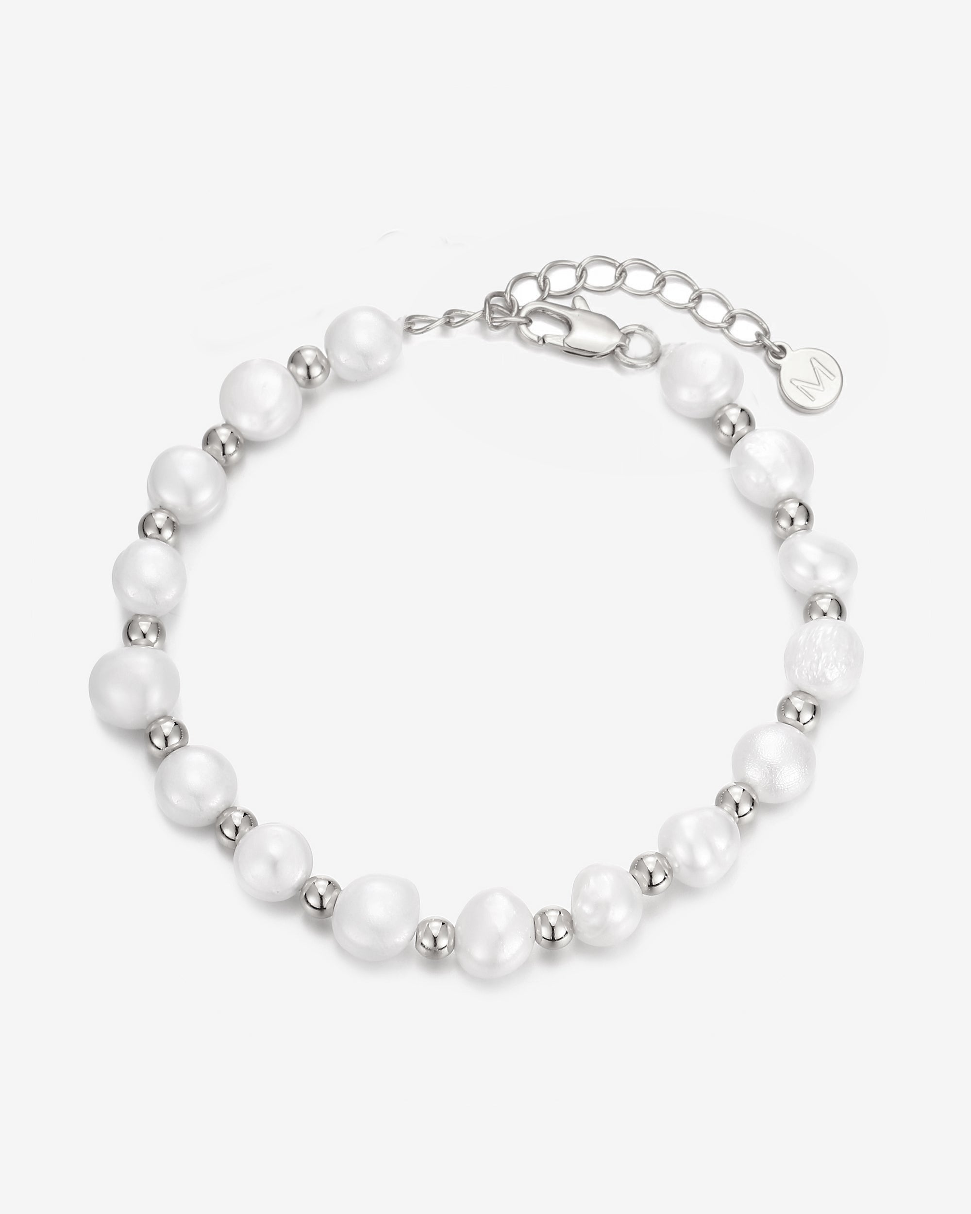 Sterling Silver & Large Natural Pearl Bar Bracelet – theseashed.com