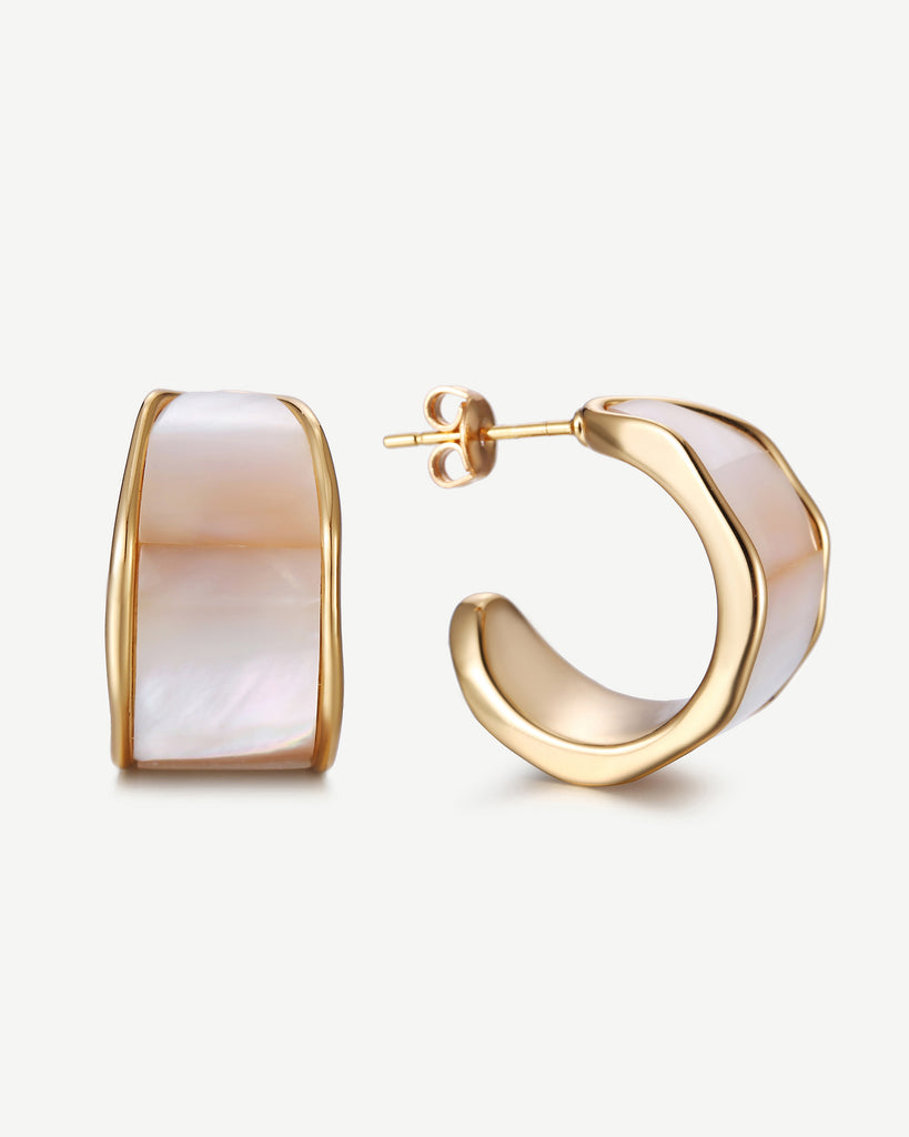 Darla Mother Of Pearl Earrings - 18ct Gold Plated - MAUDELLA 
