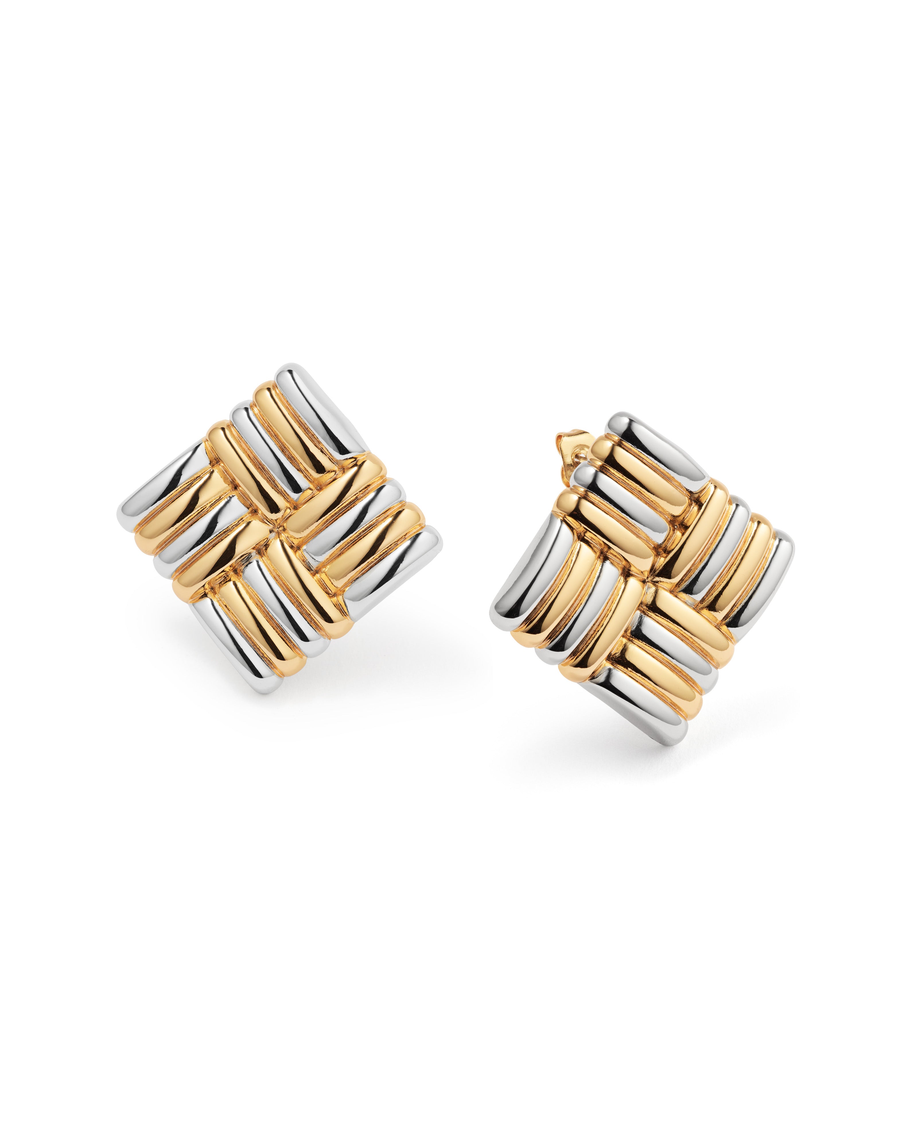 Ethel Woven Diamond Stud Earrings