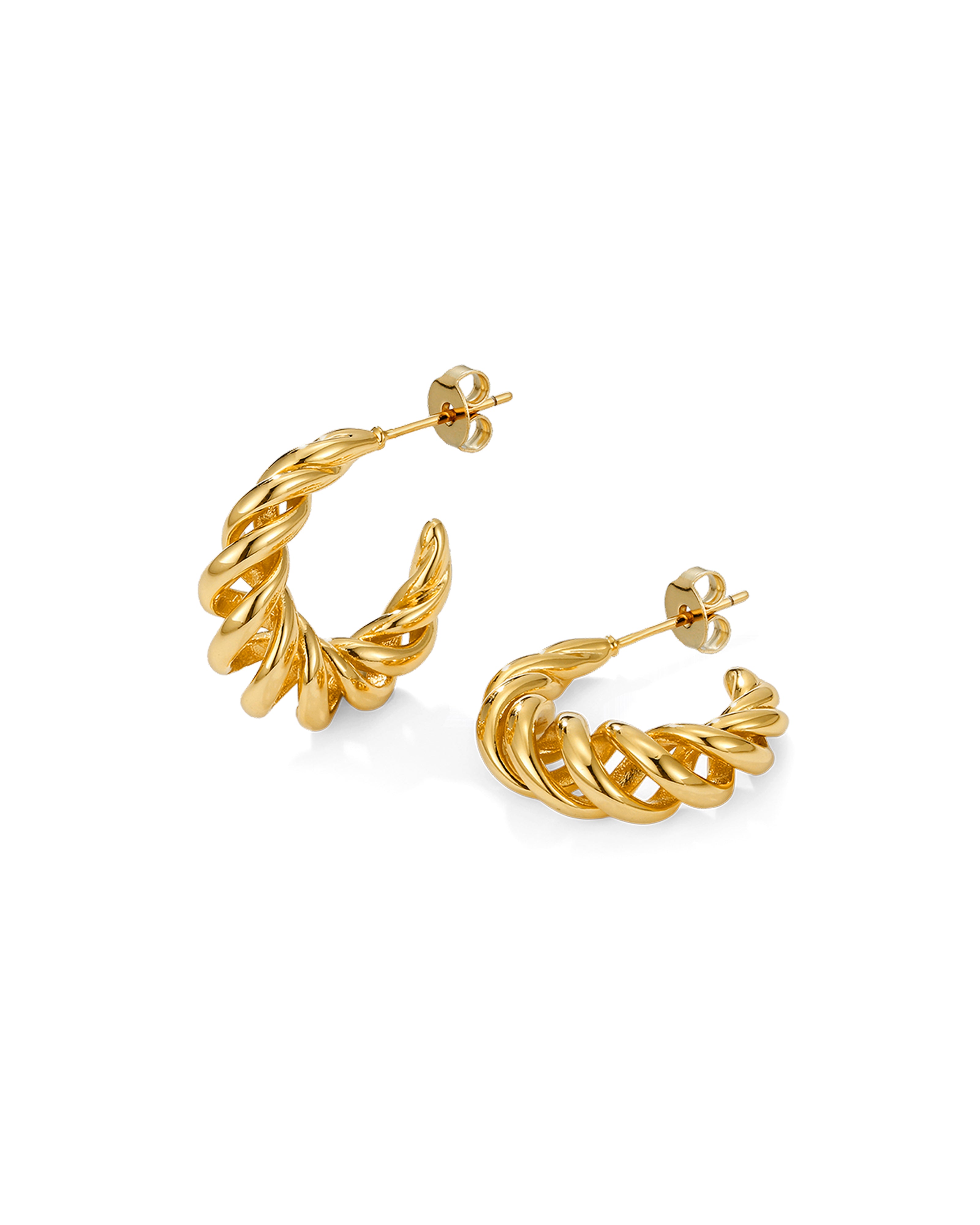 Ellie Twisted Crescent Hoop Earrings