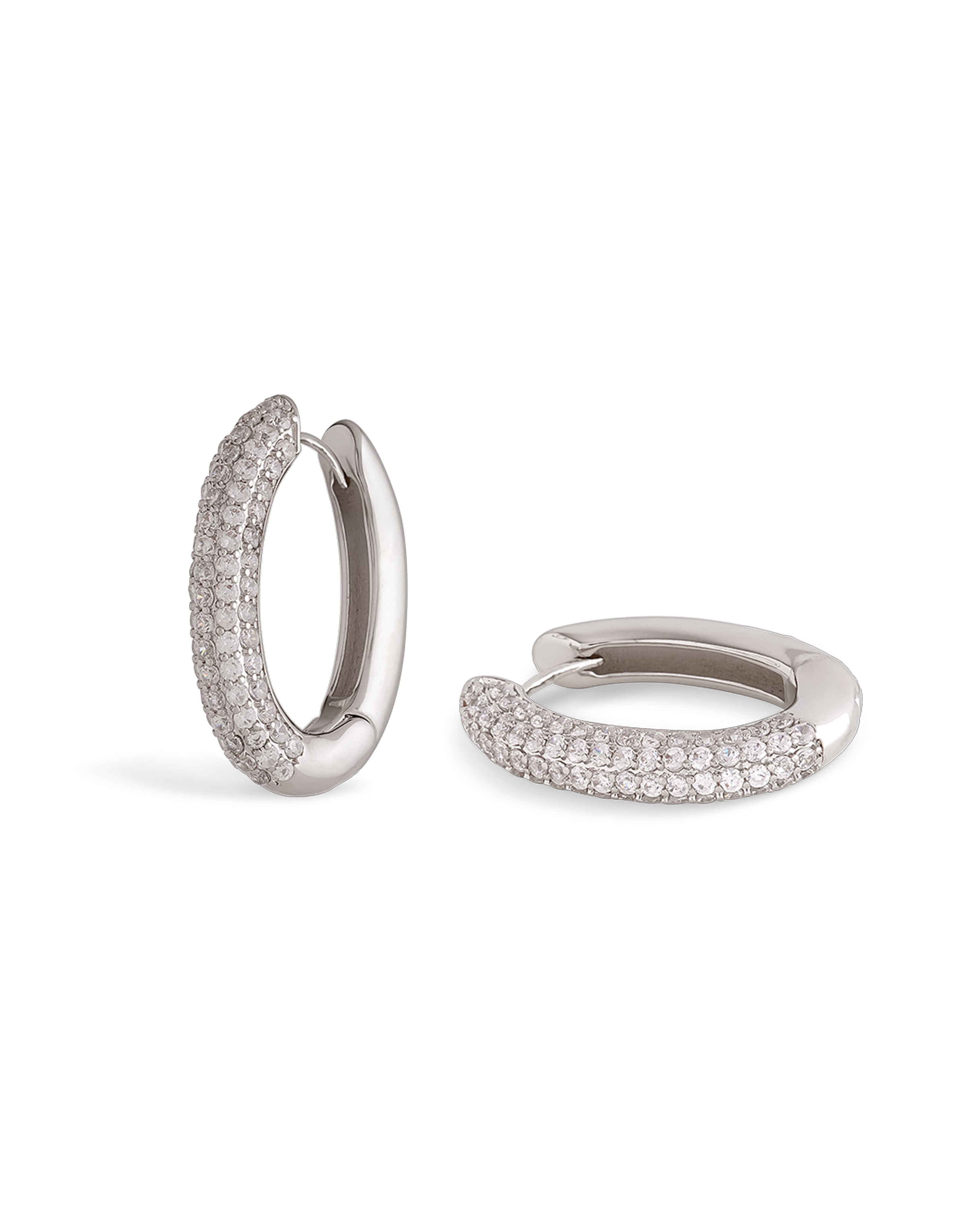 Oval Cubic Zirconia Hoop Earrings