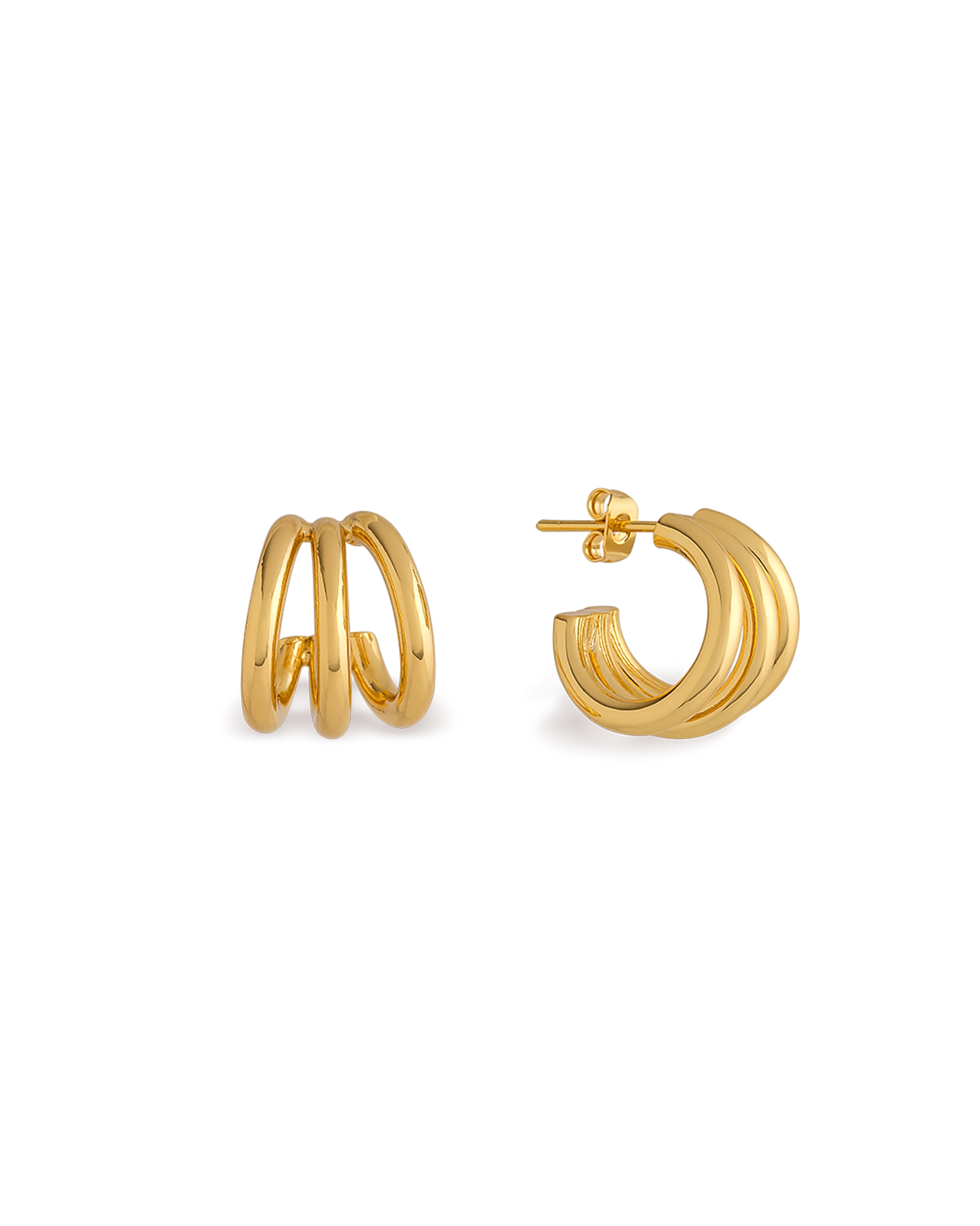 Leyah Tripple Claw Hoop Earrings