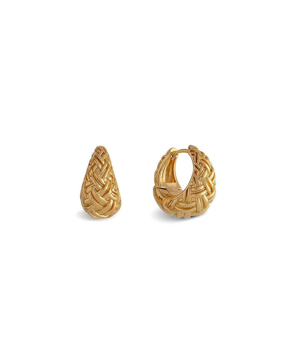 Maeve Tapered Plaited Weave Hoop Earrings