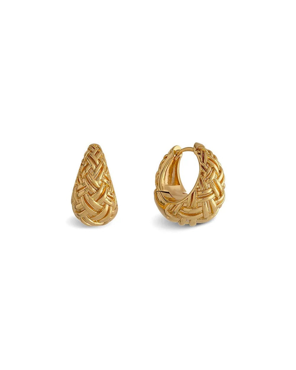 Maeve Tapered Plaited Weave Hoop Earrings