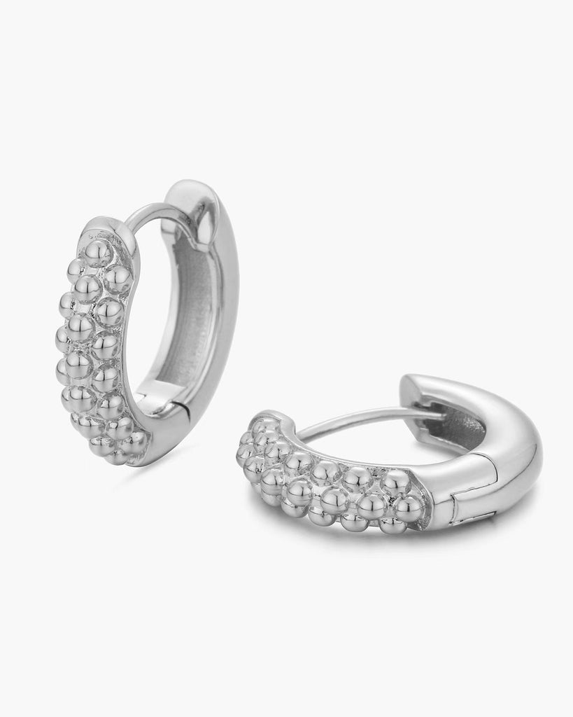 Mimi Bubble Hoop Earrings - 18ct Gold Plated, White Gold Plated - MAUDELLA 