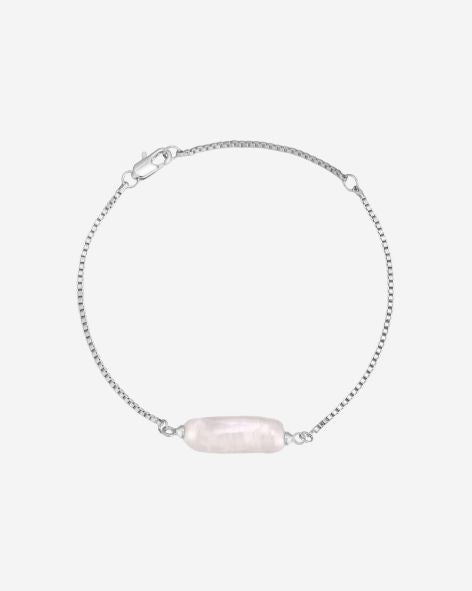 Sullie Pearl Chain Bracelet - White Gold Plated, 18ct Gold Plated - MAUDELLA 